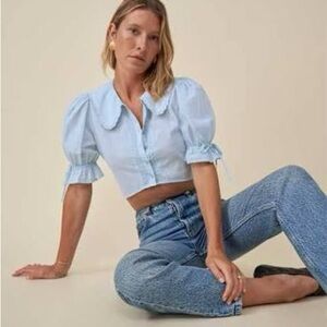 Reformation Rutabaga Bright Blue Top